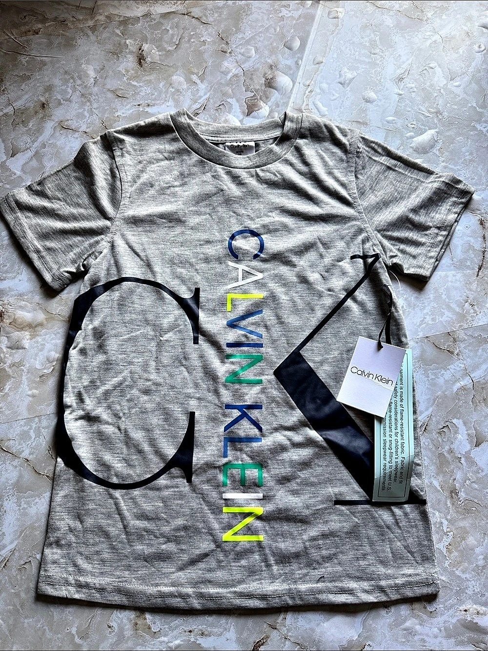 Calvin Klein Boys Medium Gray Graphic Tee NWT